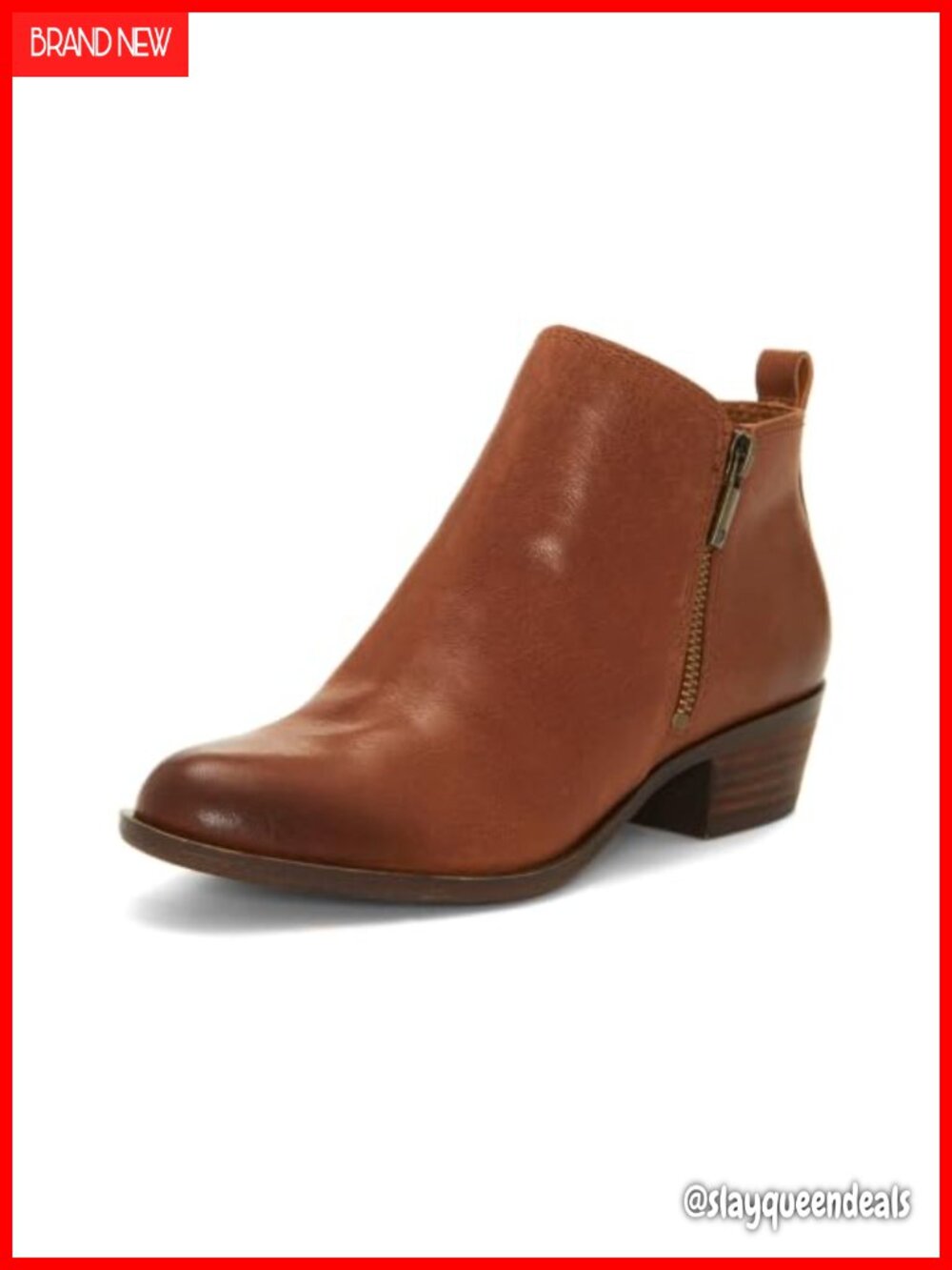 Ankle Booties Dual Zippers Premium Leather 1.5" Stacked Heel Round Toe